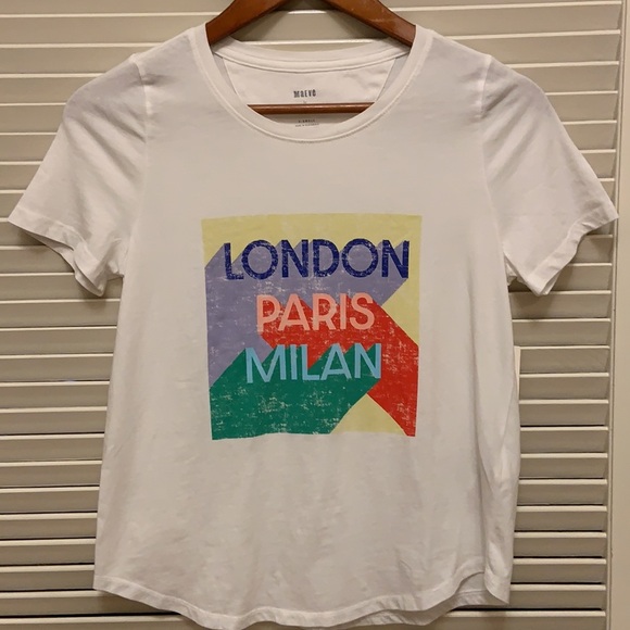 155. Maeve by Anthropologie “London-Paris-Milan” Tee - Picture 4 of 13